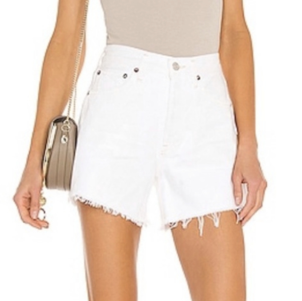 Agolde Cut Off Shorts, White in size 26
